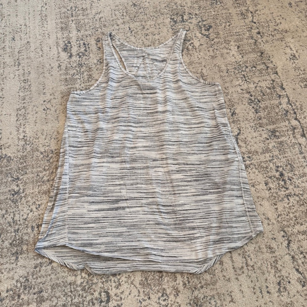 LULULEMON Womens Racerback Tank Top‎ Heathered Gray Cross Back Athletic